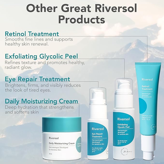 Riversol Vitamin C Serum for Face | Brightening Dark Spots & Wrinkles | Anti-Aging | Best for Sensitive Skin | Made in Canada | Dermatologist Developed | 4 Month Supply