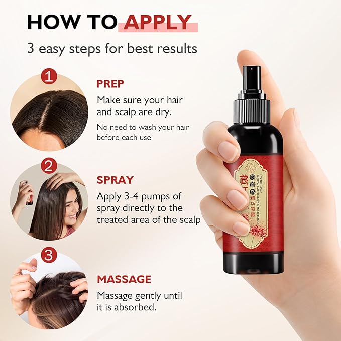 Hgkvnul Saffron Hair Spray, Saffron Essence Spray for Hair Care, Nourishing Hair Care, Anti-Loss Root Strengthening, Improve Dryness and Frizz, Leaving Hairs Shiny Non-Frizzy (2 PCS)