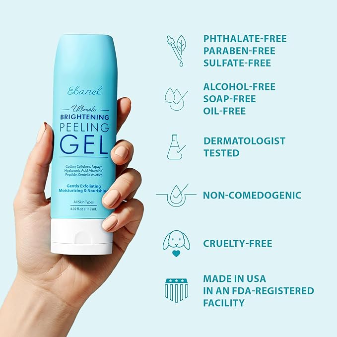 Ebanel Brightening Peeling Gel with Cellulose, Rice, Papaya, HA, Cica, 2PK