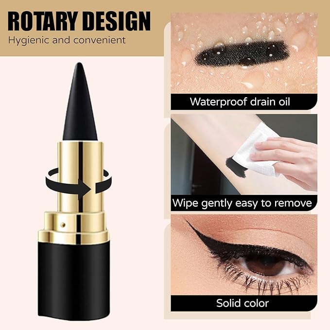 Go Ho Black and Brown Gel Eyeliner Stick,Black Eye Liner Halloween Makeup, Soft and Smooth Eyeliner Makeup for Women,Easy Apply and Remove