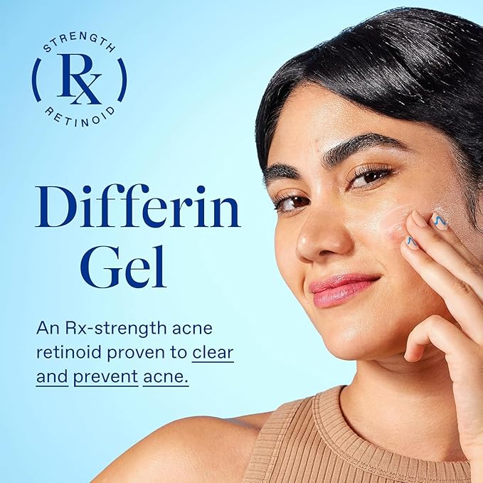 Differin Acne Retinoid Treatment Gel, 0.1% Adapalene, 15g Tube, 2ct