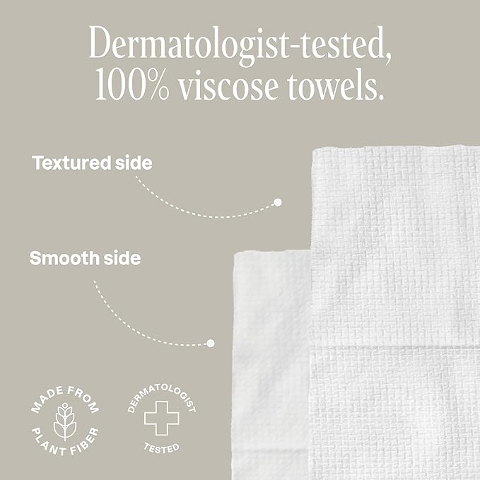 Cliganic Clean Face Towels XL, Bulk Size (200 Count), Disposable, Ultra-Absorbent, Hypoallergenic & Soft - Makeup Remover Dry Wipes, Pamper Your Face, Hygienic Towelettes, for All Skin Types