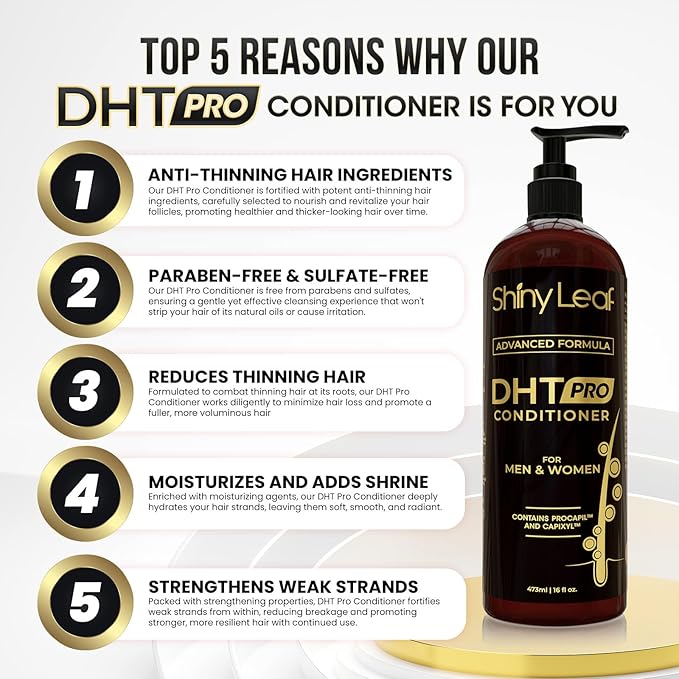 Shiny Leaf Hair Loss Conditioner, Biotin & DHT Blocker, Sulfate Free, 16 oz