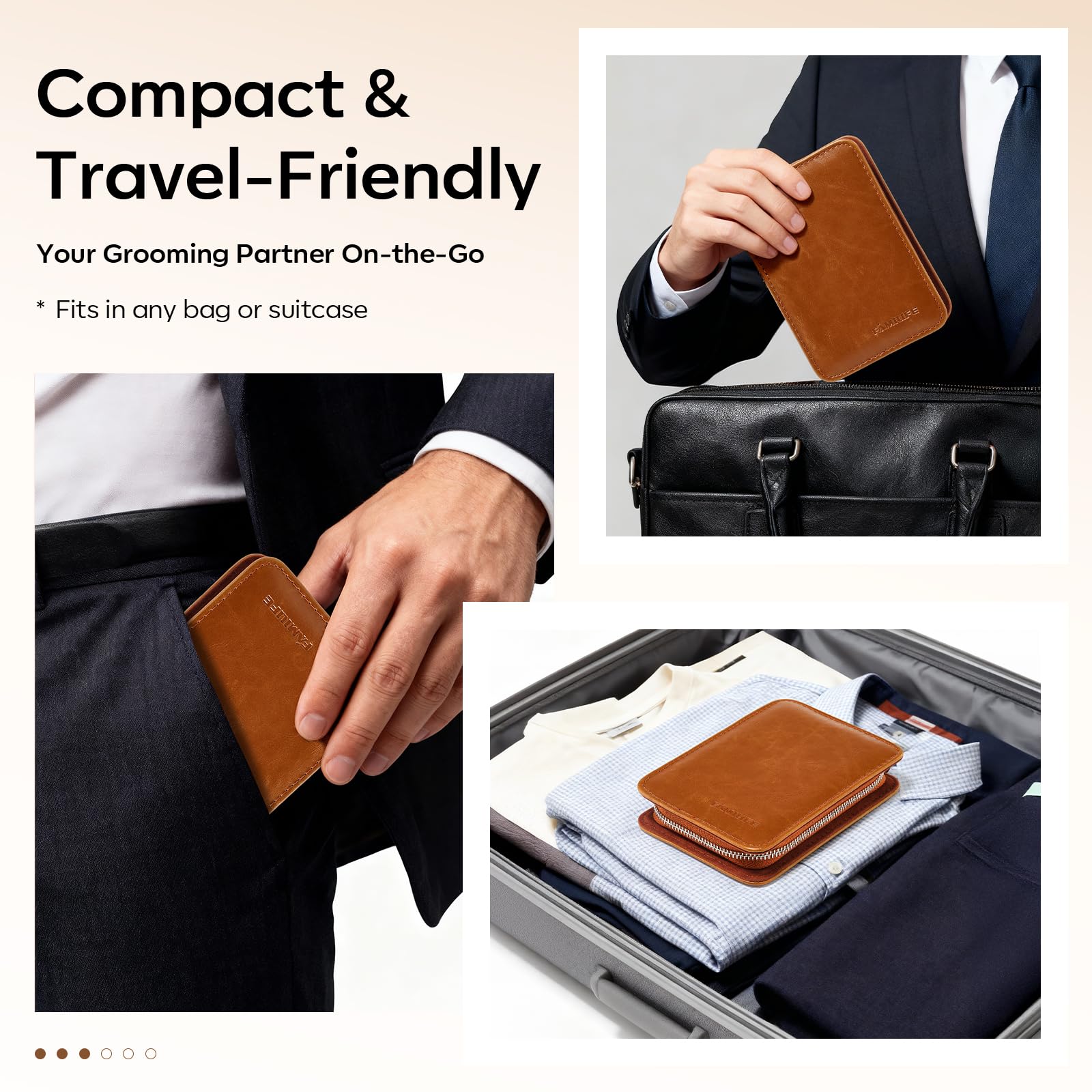 FAMILIFE Manicure Set, Nail Clippers Pedicure Tool, 8 pcs Stainless Steel Manicure Kit Professional Grooming Tool, Nail Kit with Portable Brown Leather Travel Case Luxury Gifts for Men Women