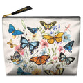 GEGEPINK Cute Makeup Bag for Purse Waterproof Cosmetic Bags for Women Funny Smooth Zipper Travel Toiletry Pouch 10X8 Inches-Butterfly Wildflower Makeup pouch