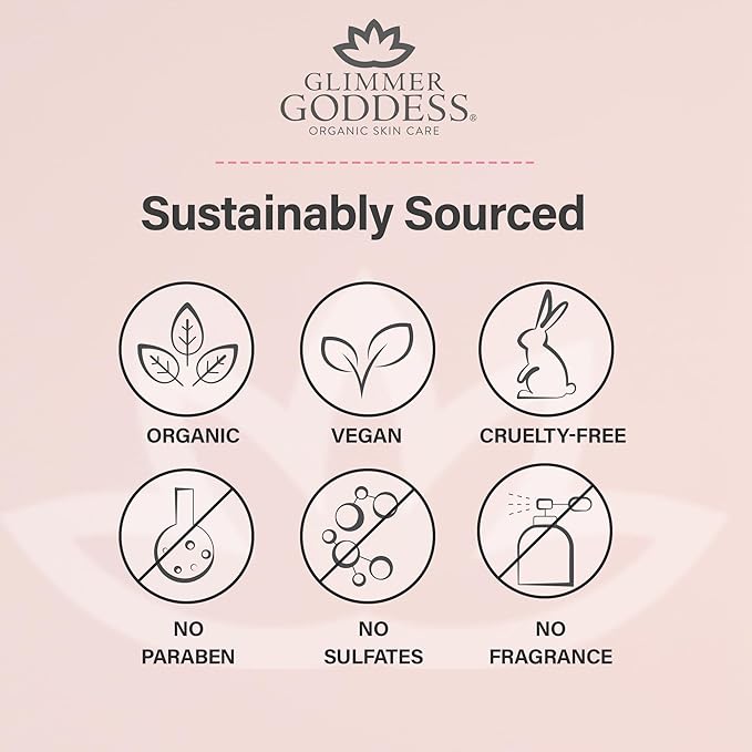 Glimmer Goddess Organic Whipped Body Butter for Women - Moisturizer Cream with Shea & Cocoa Butter, Almonds & Coconut Oil - Salted Caramel, 8oz