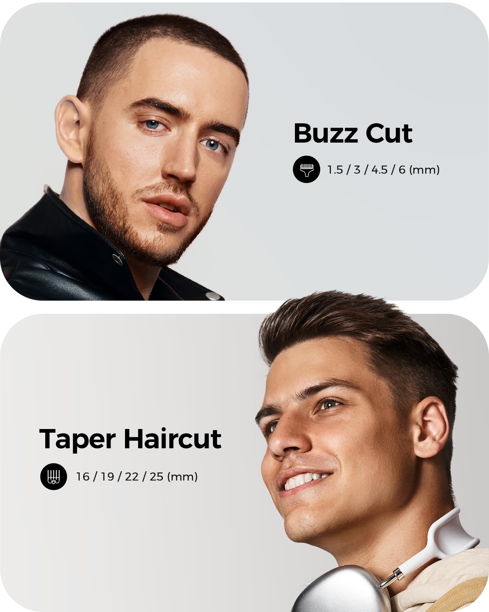 GLAKER Hair Clippers for Men Professional - Cordless Clippers and Trimmers Set, Complete Barber Kit for Hair Trimming & Beard Grooming, Mens Haircutting Kits for Blending & Fade Cuts (Gold)