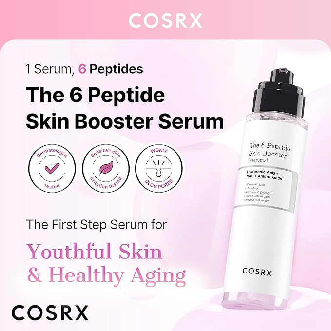 COSRX 6X Peptide Collagen Skin Booster Toner Serum for Dull Skin, 5.07 oz