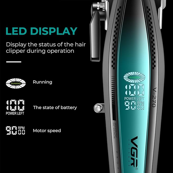 VGR 270 Fresh Fade Hair Clippers for Men with 9000 RPM Motor