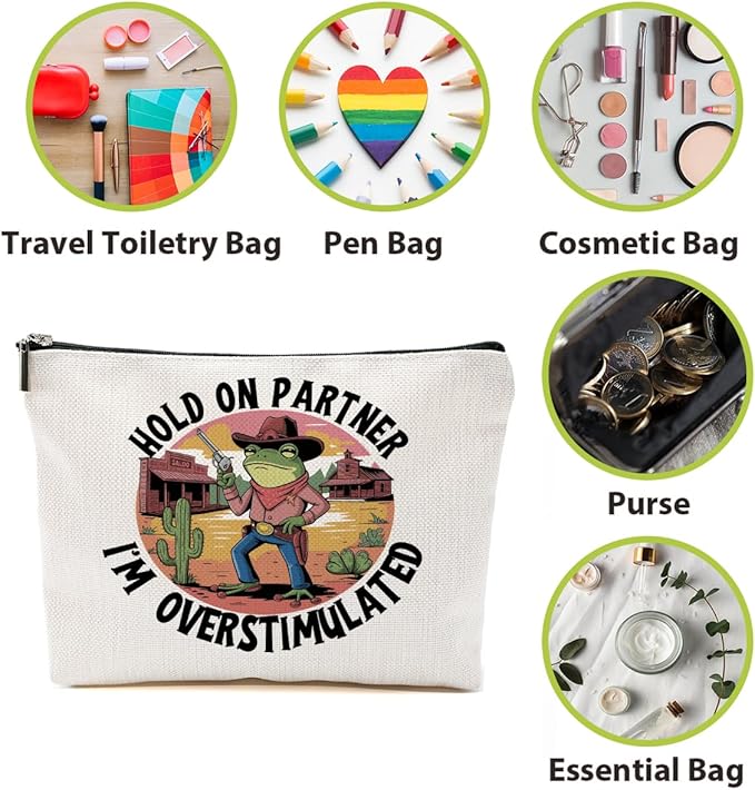 Frogs Gifts for Women Makeup Bag, Frog Gifts Western Stuff Cosmetic Bag
