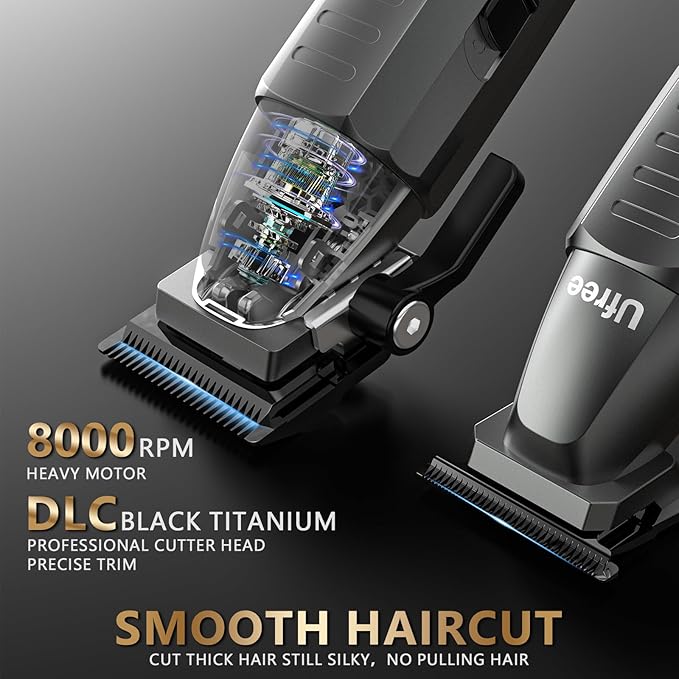 Ufree Cordless Hair Clippers for Men, Professional Barber Clippers Set