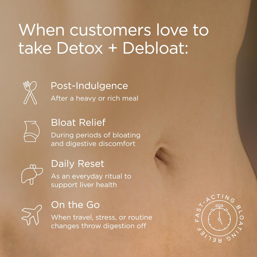 JSHealth Detox + Debloat. Bloating Relief for Women with Milk Thistle, Turmeric, and Fennel. Liver Health and Gut Support. Nutritionist-Formulated (120 Tablets)