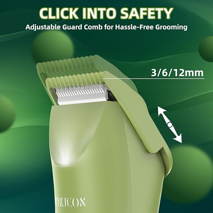 No-Nick Ball Trimmer for Men Ceramic Blade, Pubic Hair Trimmer, Green