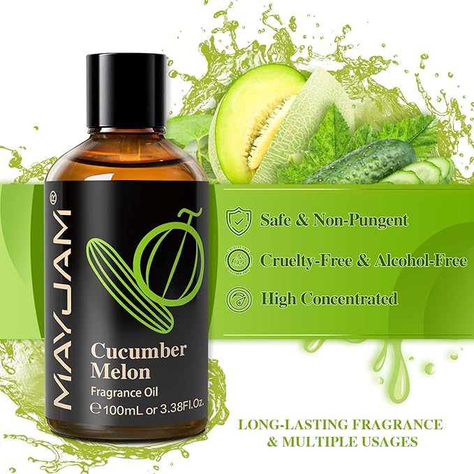 MAYJAM Cucumber Melon Fragrance Oil for Diffusers, 100ML/3.38FL.OZ