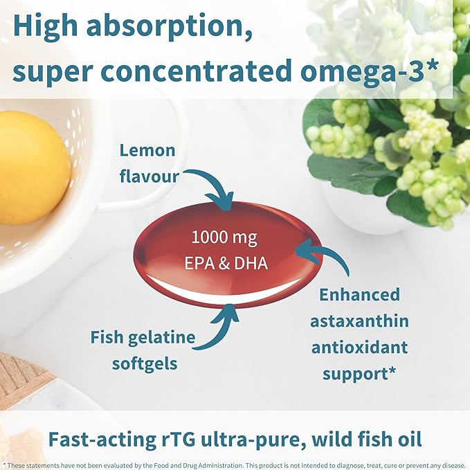 Igennus Ultra Pure Omega 3 rTG Wild Fish Oil 1360mg, 180 Softgels