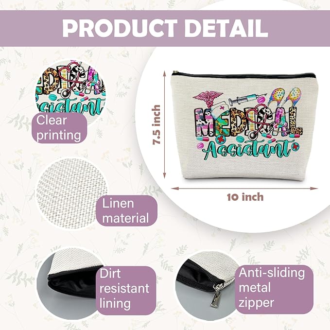 RYYCDOI Medical Assistant Makeup Bag - Trendy Western Nurse Gifts, RN Cosmetic Bags Toiletry Bag for Women
