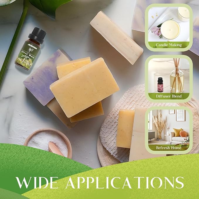 ARVIDSSON Spring Essential Oils Set, Natural Fragrance Oil for Diffuser - After Rain, Ocean Breeze, Fresh Cut Grass, Gardenia, Sweet Pea, Rose Sandalwood, Spring Scented Oil Gift Set