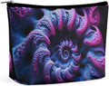 Meaudiwes Women's Fashion Zipper Cosmetic Case, Portable Makeup Case, Personality Toiletry Bag, Travel Cosmetic Toiletry Bag Trippy Purple Tie Dye