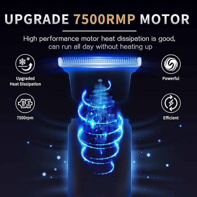 Ufree Beard Trimmer for Men, T-Blade Hair Clipper, Zero Gap Edger with LCD