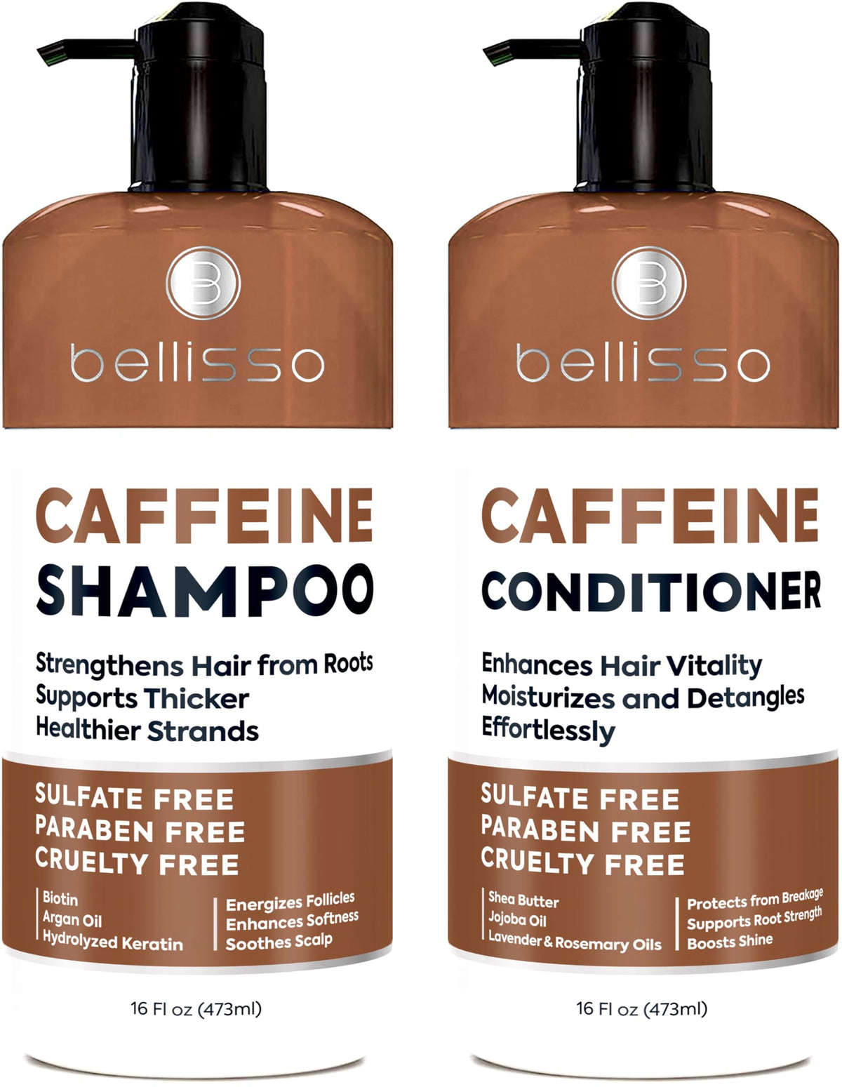 Keratin Shampoo and Conditioner Set - Sulfate Free and Paraben Free - Salon Thickening Treatment for Dry, Damaged, Curly, Frizzy, Straight or Color Treated Hair - Anti Frizz Formula for Women and Men