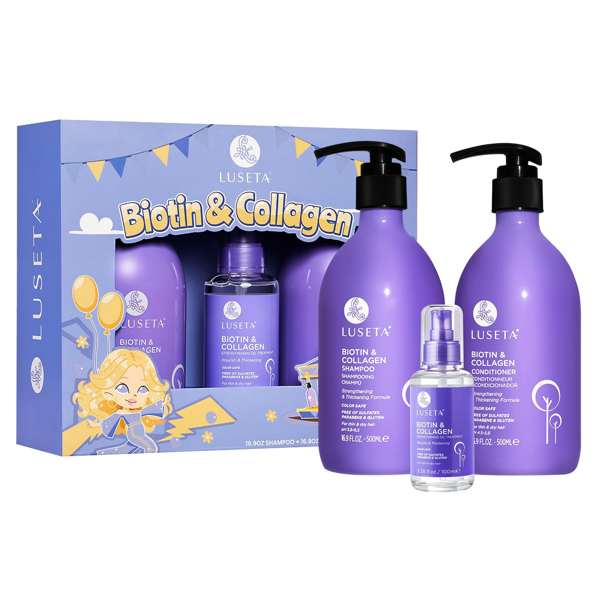 Luseta Glossy Pearl Shampoo and Conditioner Set Color Safe
