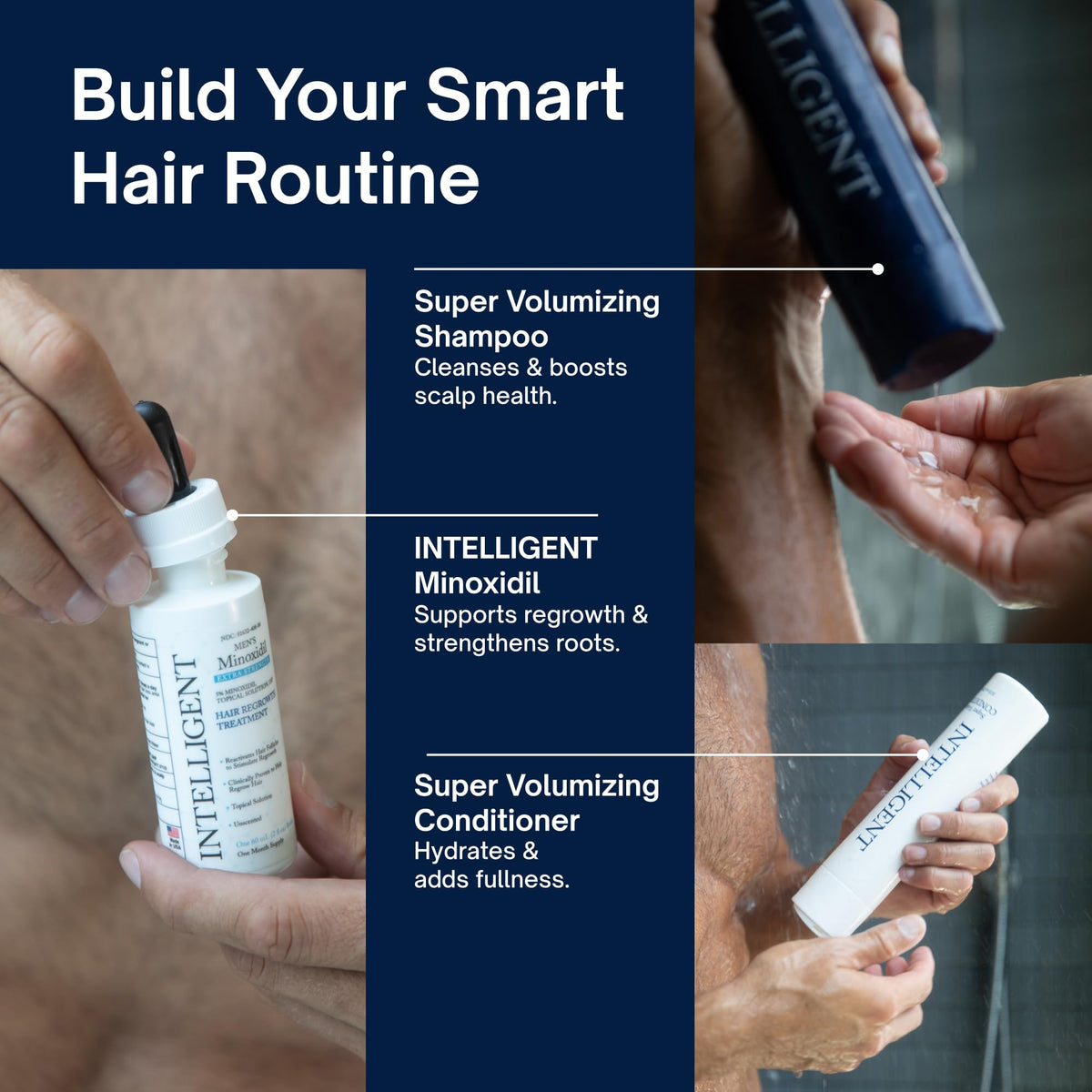 INTELLIGENT Super Volumizing Hair Loss Conditioner - Strengthens Weakened Hair and Maximizes Volume | All Hair Types for Men and Women | 10 fl oz (290 ml)