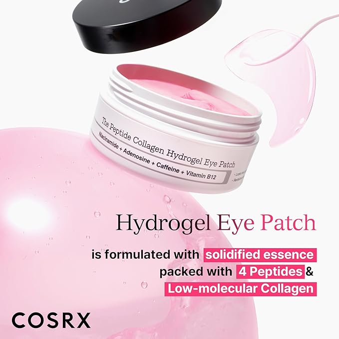 COSRX Pink Peptides Collagen Hydrogel Eye Patch for Puffy Eyes (60)