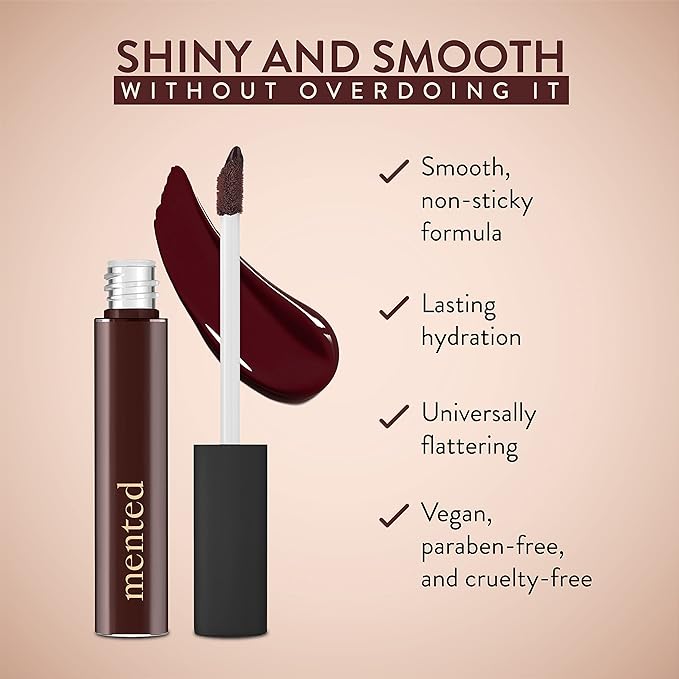 Mented Cosmetics Lip Gloss for Women Tinted Lip Balm Stain, Made in USA