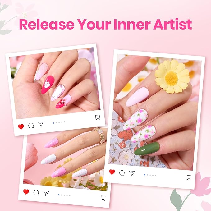 Beetles Gel Polish Nail Art Brushes Set 6 Pcs Nail Brush and 8 ml Pink