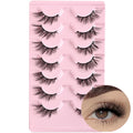 FARRED Half Lashes Cat Eye Lash Wispy Fake Eyelashes Short 7 Pairs Natural Strip Lash Fluffy Mink Fox Eye Lashes Pack Small Full Pestañas (A13 | 5-14MM)