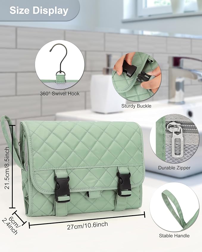 Relavel Travel Hanging Toiletry Bag for Women for Full-size Container