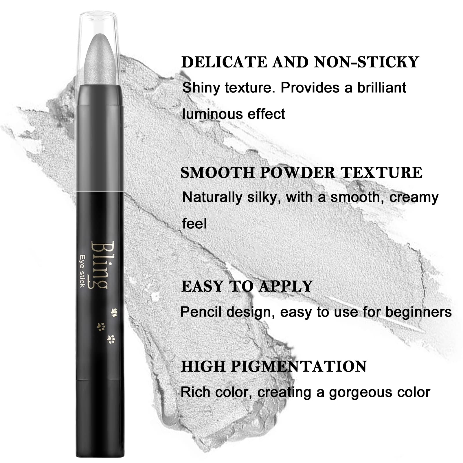 Boobeen Waterproof Eyeshadow Stick - Shimmer Cream Eyeshadow Pen, Easy to Use