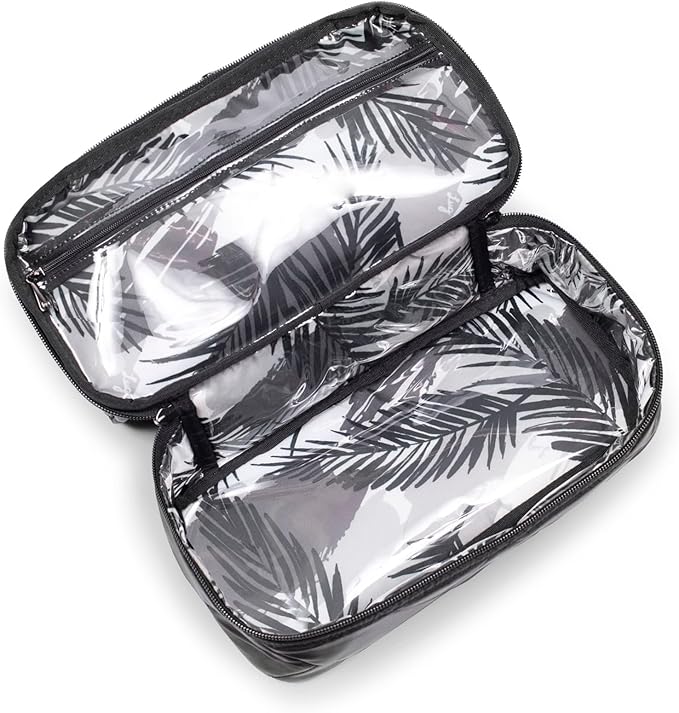 Lug Stowaway Cosmetic Case for Women – Double-Decker Travel Makeup Bag with Wipeable Lining, Camo Taupe