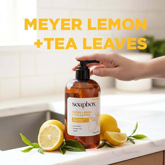 Soapbox Meyer Lemon & Tea Leaves Liquid Hand Soap - Hand Wash - 3 Pack