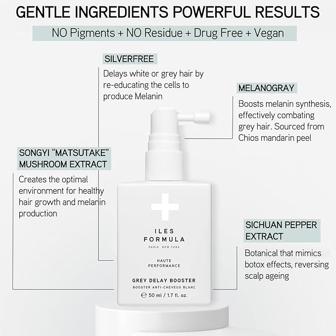 Iles Formula Grey Delay Booster, Prevents Premature Greying, 1-Month Supply