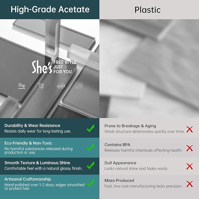 Classic Black & White Hair Barrette for Women, Middle, 3.5 inch, 1 Pcs