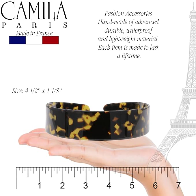 Camila Paris CP3460 French Headband for Women, Handmade Tokyo, Strong Hold Grip Women's Hair Band, Ligth and Very Flexible, No Slip Styling Girls Hair Accessories, Made in France
