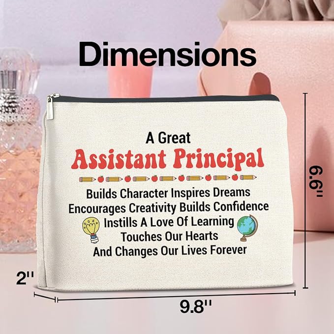 UPNEGE Assistant Principal Gifts for Women Makeup Bag, Assistant Principal Appreciation Gifts a Great Assistant Principal Cosmetic Bag Zipper Makeup Pouch