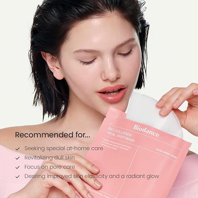 BIODANCE Bio-Collagen Real Deep Mask, Hydrating Overnight Hydrogel Face Mask, Pore Minimizing, Plumping, Elasticity Improvement, Korean Skin Care, Self Care Gifts for Women | 1.19oz(34g) x 16ea
