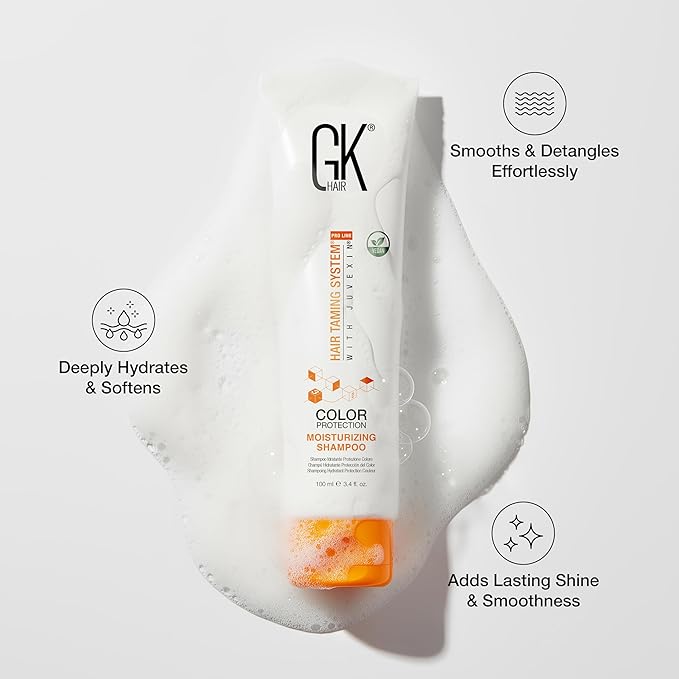 GK HAIR Travel Size Shampoo Conditioner set | Curly Hair Shampoo & Conditioner For Color Protection | Made with Aloe vera, Parki Butter | Free of Parabens Phthalates Sulfate Free 3.4 Fl Oz