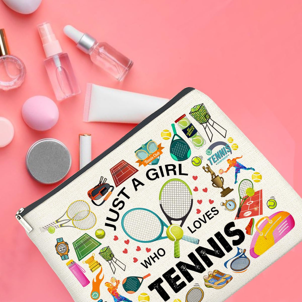 UPNEGE Tennis Gifts for Teens Women Tennis Lover Accessories Makeup Bag