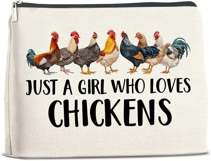 UPNEGE Chickens Gifts Makeup Bag Funny Chickens Gifts for Girl Women Cosmetic Bag Zipper Makeup Pouch Gift