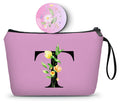 Women Birthday Unique Bride to be Bridal Shower Initial Gifts for Mom Sister Friend Her Teacher Aunt Makeup Cosmetic Bag with Mirror Mothers Day Christmas Graduation T