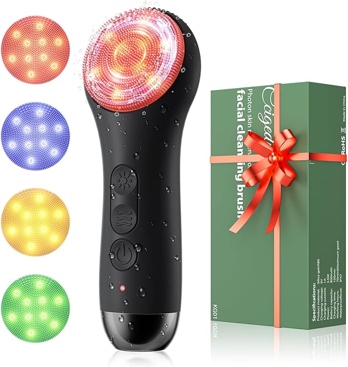 Ccigedy Face Scrubber, Electric Facial Cleansing Brush (Black)