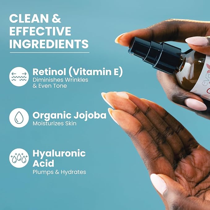 Retinol Serum for Face with Hyaluronic Moisture Complex Lightweight Night Serum for Smoother, Radiant-Looking Skin | Helps Minimize the Appearance of Fine Lines & Uneven Tone 2 oz 2 Pack