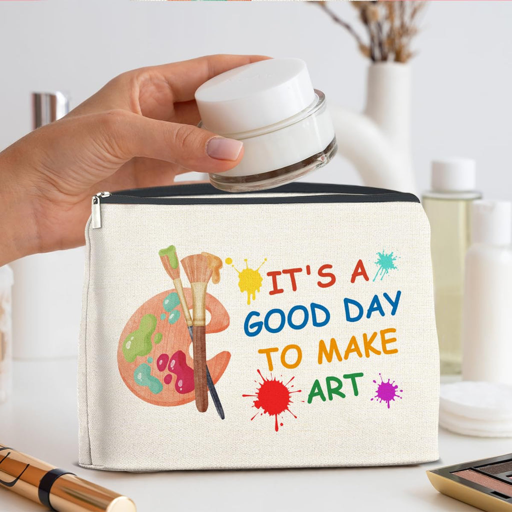 UPNEGE Art Teacher Makeup Bag - Art Lover Gifts for Women Artist & Teacher, Cosmetic Bag With Zipper Makeup Pouch