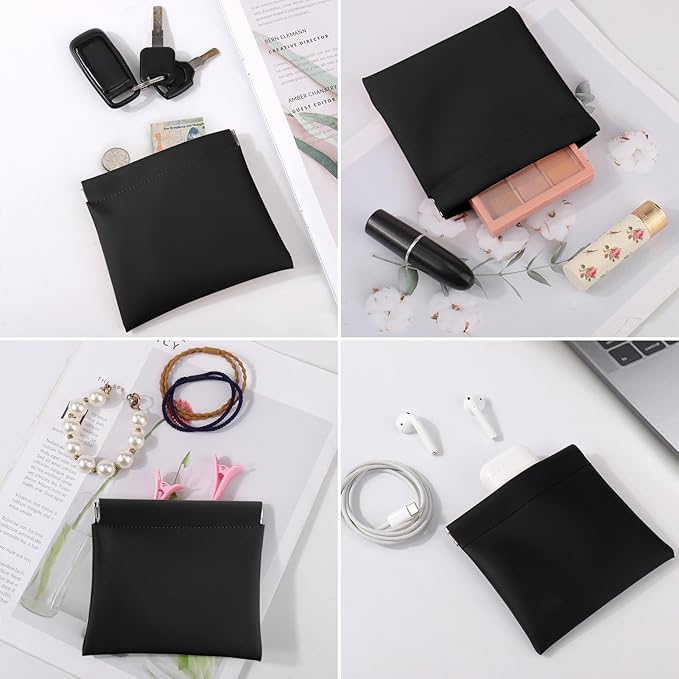 BUSOHA 3 Pack Small Makeup Bags for Purse - Coin Purse for Women