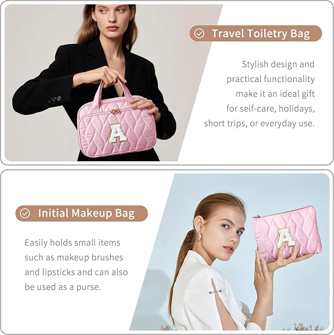 YOOLIFE Travel Hanging Toiletry Bag Makeup Bag Women Girls Gifts Pink A