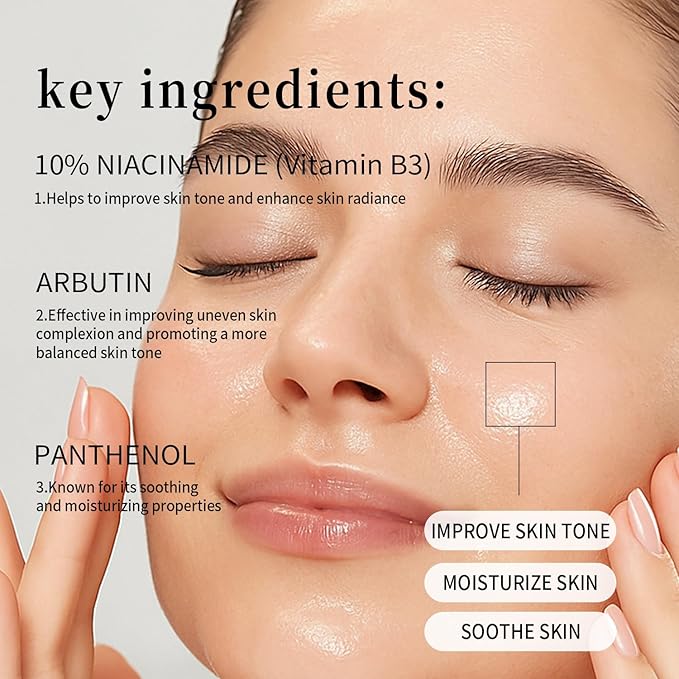 RAZUYEN 10% Niacinamide Serum for face, with Panthenol & Arbutin, 30 ml