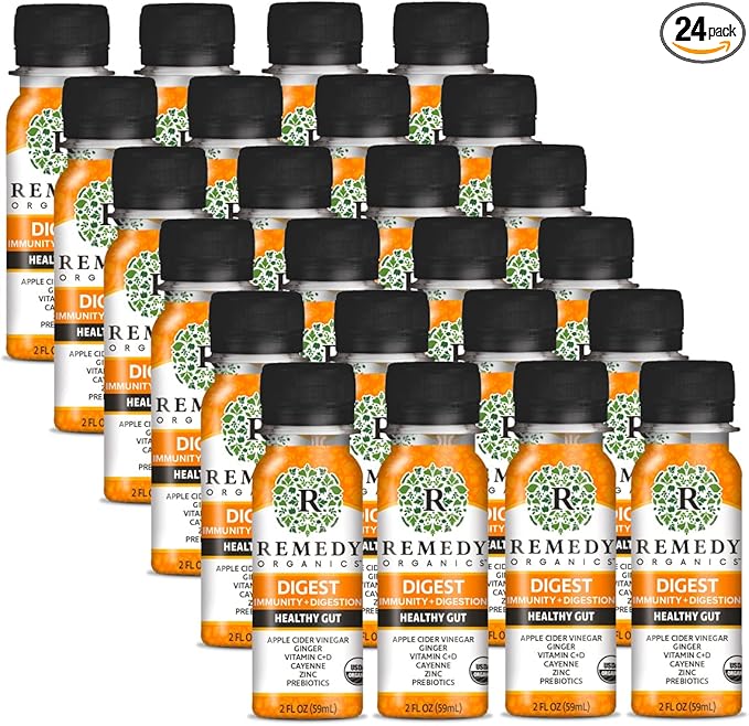 Remedy Organics Immunity Plus Shot, Digest 24-Pack | Certified-Organic Ingredients